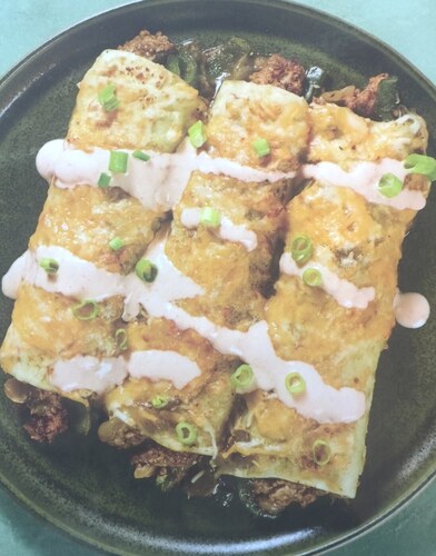 Green Salsa Beef Enchiladas